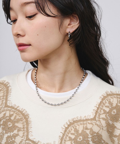 ROSE BUD（ローズバッド）の「LACE SWEAT（スウェット・レディース・オレンジ/オフホワイト/チャコールグレー・ONE SIZE）」の9枚目の写真