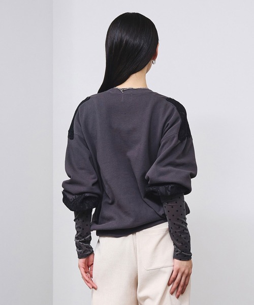 ROSE BUD（ローズバッド）の「LACE SWEAT（スウェット・レディース・オレンジ/オフホワイト/チャコールグレー・ONE SIZE）」の19枚目の写真