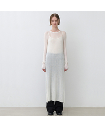 WOOL SHEER LAYERD KNIT DRESS(OP-6256)