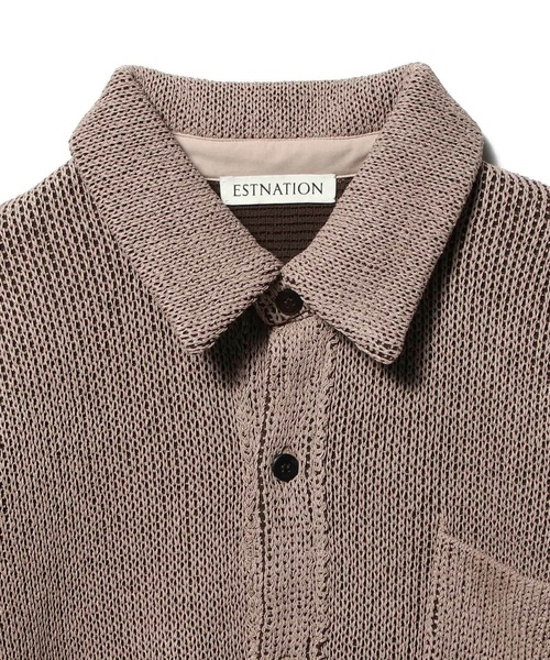 ESTNATION（エストネーション）の「ESTNATION / カジュアルニットシャツ（ニット/セーター・メンズ・ブラウン/オフホワイト・FREE）」の4枚目の写真
