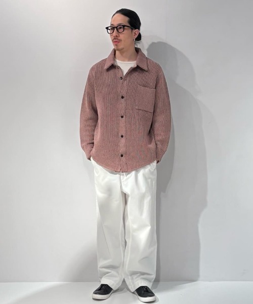 ESTNATION（エストネーション）の「ESTNATION / カジュアルニットシャツ（ニット/セーター・メンズ・ブラウン/オフホワイト・FREE）」の7枚目の写真