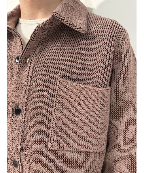 ESTNATION（エストネーション）の「ESTNATION / カジュアルニットシャツ（ニット/セーター・メンズ・ブラウン/オフホワイト・FREE）」の9枚目の写真