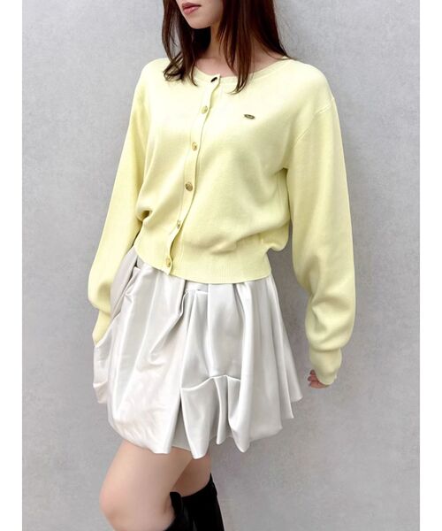 dazzlin(ダズリン)の「プレートシンプルカーディガン(カーディガン/ボレロ・レディース・イエロー/オフホワイト/グレー/ネイビー/ブラック・FREE)」の5枚目の写真