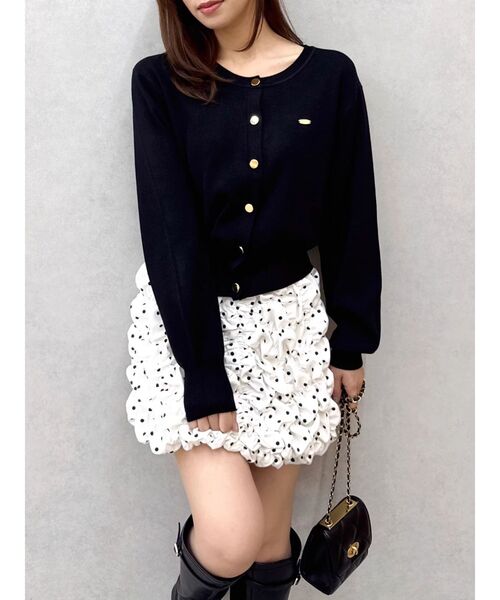 dazzlin(ダズリン)の「プレートシンプルカーディガン(カーディガン/ボレロ・レディース・イエロー/オフホワイト/グレー/ネイビー/ブラック・FREE)」の1枚目の写真