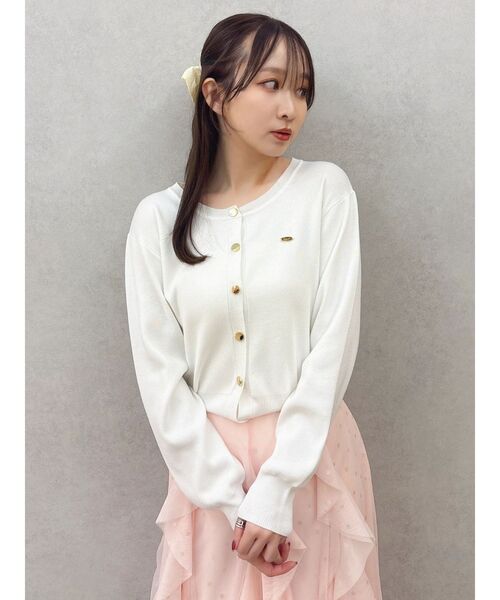 dazzlin(ダズリン)の「プレートシンプルカーディガン(カーディガン/ボレロ・レディース・イエロー/オフホワイト/グレー/ネイビー/ブラック・FREE)」の14枚目の写真