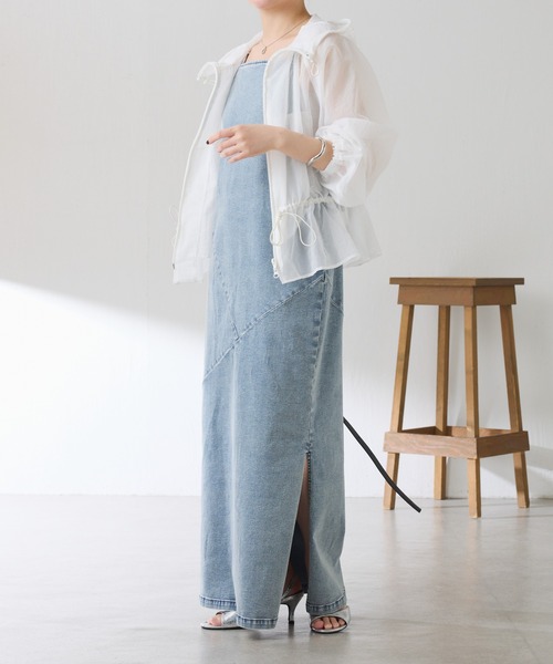 COLLAGE GALLARDAGALANTE（コラージュガリャルダガランテ）の「リップストップシアーパーカー（マウンテンパーカー・レディース・ブルー/ホワイト・FREE）」の8枚目の写真