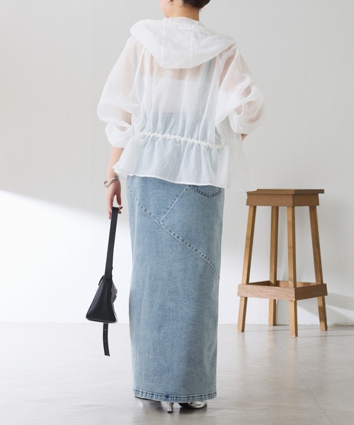 COLLAGE GALLARDAGALANTE（コラージュガリャルダガランテ）の「リップストップシアーパーカー（マウンテンパーカー・レディース・ブルー/ホワイト・FREE）」の9枚目の写真