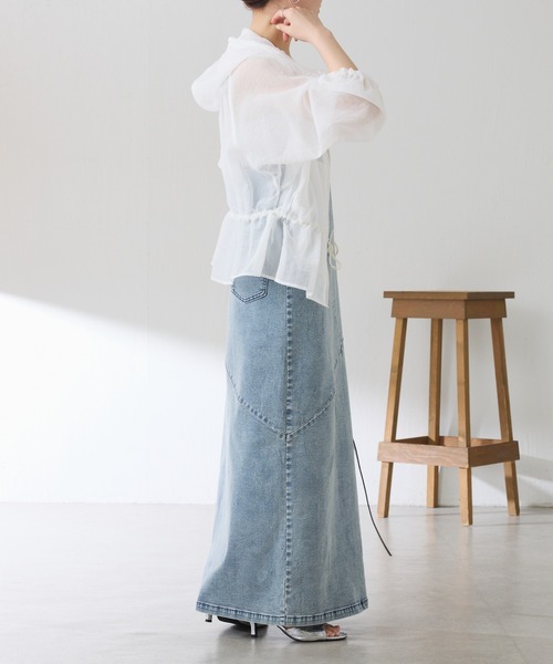 COLLAGE GALLARDAGALANTE（コラージュガリャルダガランテ）の「リップストップシアーパーカー（マウンテンパーカー・レディース・ブルー/ホワイト・FREE）」の10枚目の写真