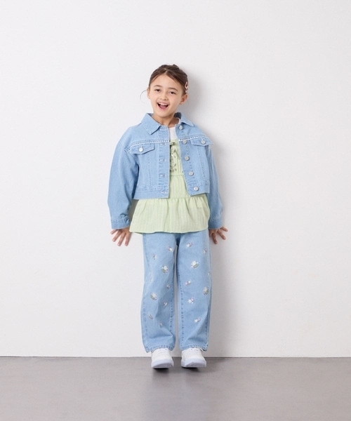 a.v.v（アーヴェヴェ）の「[120-160]レースGジャン（デニムジャケット・キッズ・ダークインディゴブルー・130/120/140/160/150）」の10枚目の写真