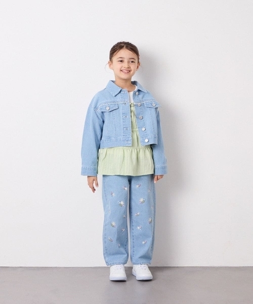 a.v.v（アーヴェヴェ）の「[120-160]レースGジャン（デニムジャケット・キッズ・ダークインディゴブルー・130/120/140/160/150）」の11枚目の写真