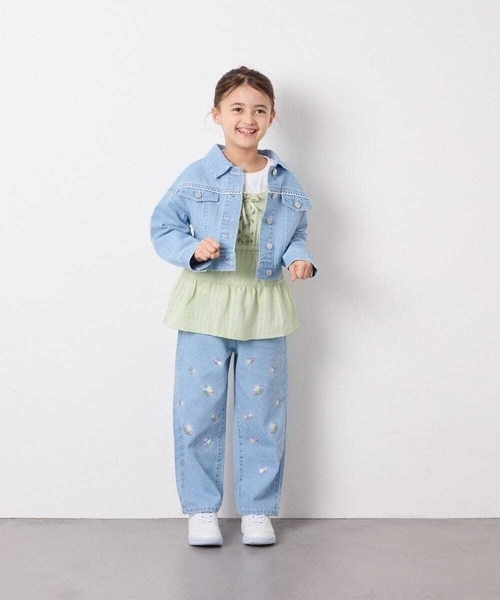 a.v.v（アーヴェヴェ）の「[120-160]レースGジャン（デニムジャケット・キッズ・ダークインディゴブルー・130/120/140/160/150）」の12枚目の写真