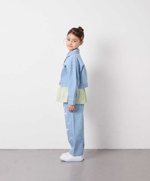 a.v.v（アーヴェヴェ）の「[120-160]レースGジャン（デニムジャケット・キッズ・ダークインディゴブルー・130/120/140/160/150）」の15枚目の写真