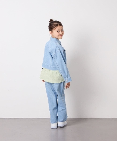 a.v.v（アーヴェヴェ）の「[120-160]レースGジャン（デニムジャケット・キッズ・ダークインディゴブルー・130/120/140/160/150）」の16枚目の写真