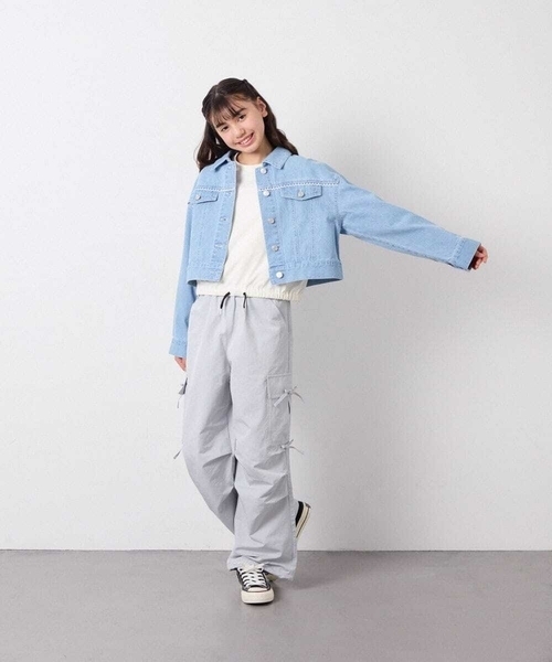 a.v.v（アーヴェヴェ）の「[120-160]レースGジャン（デニムジャケット・キッズ・ダークインディゴブルー・130/120/140/160/150）」の19枚目の写真
