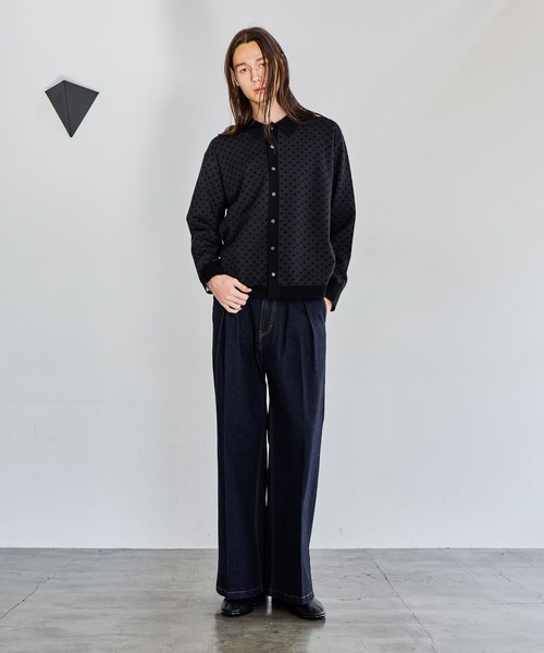 HARE（ハレ）の「コモンガラニットシャツ(HARE)（ニット/セーター・メンズ・ブラック/ブラウン・FREE）」の4枚目の写真