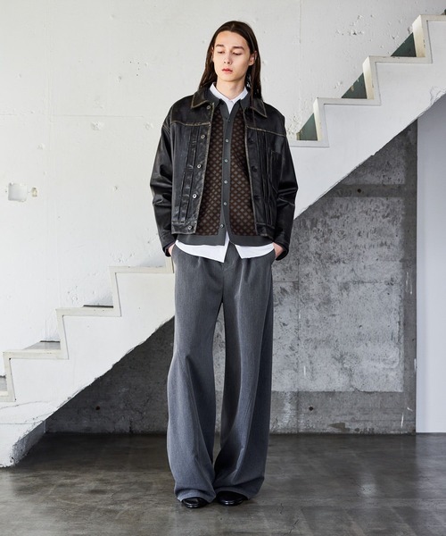 HARE（ハレ）の「コモンガラニットシャツ(HARE)（ニット/セーター・メンズ・ブラック/ブラウン・FREE）」の7枚目の写真