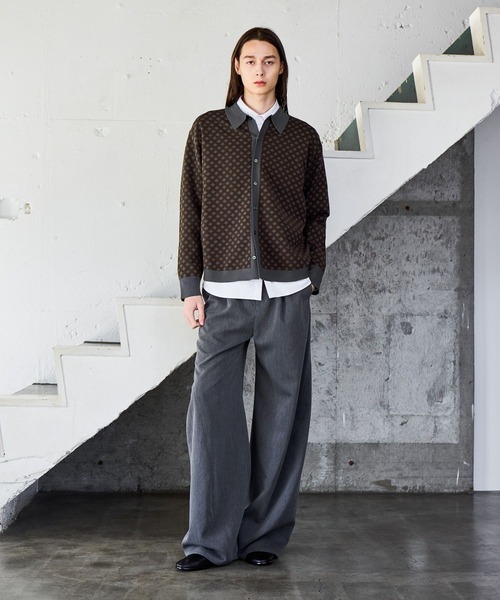 HARE（ハレ）の「コモンガラニットシャツ(HARE)（ニット/セーター・メンズ・ブラック/ブラウン・FREE）」の8枚目の写真