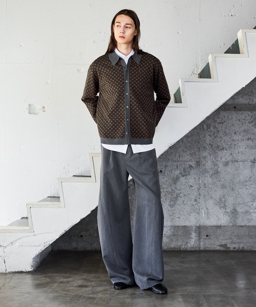 HARE（ハレ）の「コモンガラニットシャツ(HARE)（ニット/セーター・メンズ・ブラック/ブラウン・FREE）」の10枚目の写真