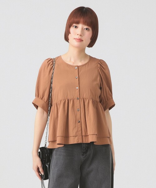 ティアードスリーブブラウス mideal（マイディール） ブラウス シャツ tiered sleeve blouse
