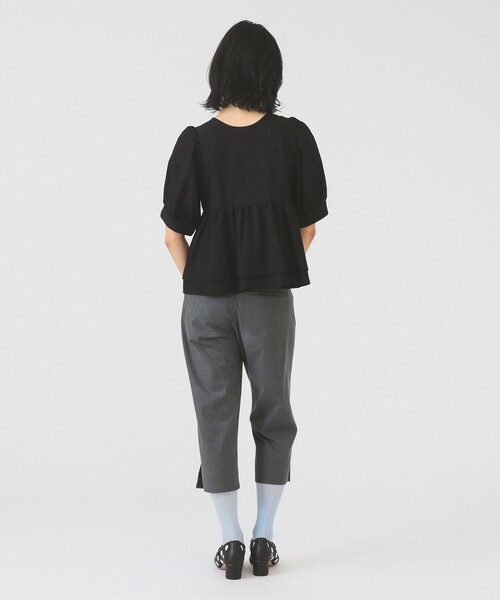Ray BEAMS(レイビームス)の「【8/6 再値下げ】ティアード 2Way パフ スリーブ ブラウス 26SS 五分袖 パフスリーブ 通勤 通学 オフィスカジュアル 洗える(シャツ/ブラウス・レディース・ブラック/ホワイト/ダークブラウン・ONE SIZE)」の10枚目の写真