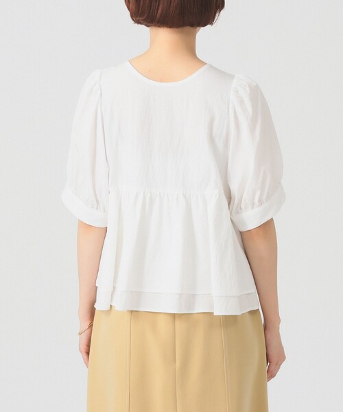 Ray BEAMS(レイビームス)の「【8/6 再値下げ】ティアード 2Way パフ スリーブ ブラウス 26SS 五分袖 パフスリーブ 通勤 通学 オフィスカジュアル 洗える(シャツ/ブラウス・レディース・ブラック/ホワイト/ダークブラウン・ONE SIZE)」の18枚目の写真
