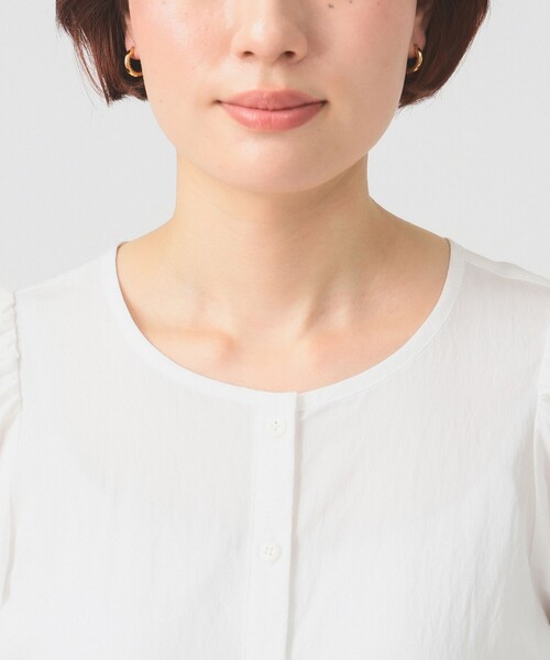 Ray BEAMS(レイビームス)の「【8/6 再値下げ】ティアード 2Way パフ スリーブ ブラウス 26SS 五分袖 パフスリーブ 通勤 通学 オフィスカジュアル 洗える(シャツ/ブラウス・レディース・ブラック/ホワイト/ダークブラウン・ONE SIZE)」の19枚目の写真