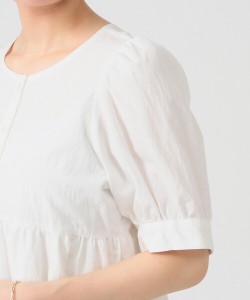 Ray BEAMS(レイビームス)の「【8/6 再値下げ】ティアード 2Way パフ スリーブ ブラウス 26SS 五分袖 パフスリーブ 通勤 通学 オフィスカジュアル 洗える(シャツ/ブラウス・レディース・ブラック/ホワイト/ダークブラウン・ONE SIZE)」の20枚目の写真