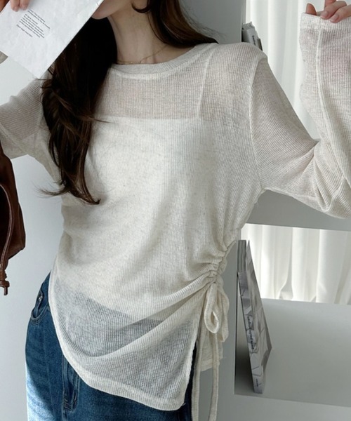 Ada.(エイダ)の「ニュアンスカラー シアー トップス(Tシャツ/カットソー・レディース・ホワイト/グリーン/ピンク・FREE)」の4枚目の写真