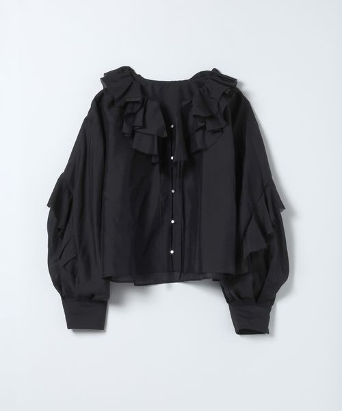 JEANASIS(ジーナシス)の「ポインテッドフリルブラウス/663862(シャツ/ブラウス・レディース・ブラック系その他/ブルー系その他/ブラック/ホワイト・FREE)」の3枚目の写真