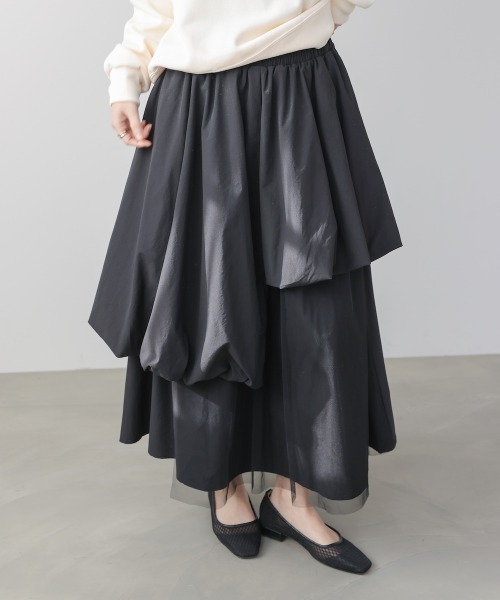 Bou Jeloud（ブージュルード）の「アシメレイヤードスカート（スカート・レディース・ブラック/アイボリー・FREE）」の18枚目の写真