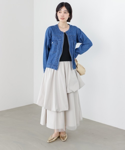 Bou Jeloud（ブージュルード）の「アシメレイヤードスカート（スカート・レディース・ブラック/アイボリー・FREE）」の4枚目の写真