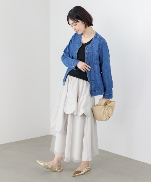 Bou Jeloud（ブージュルード）の「アシメレイヤードスカート（スカート・レディース・ブラック/アイボリー・FREE）」の6枚目の写真