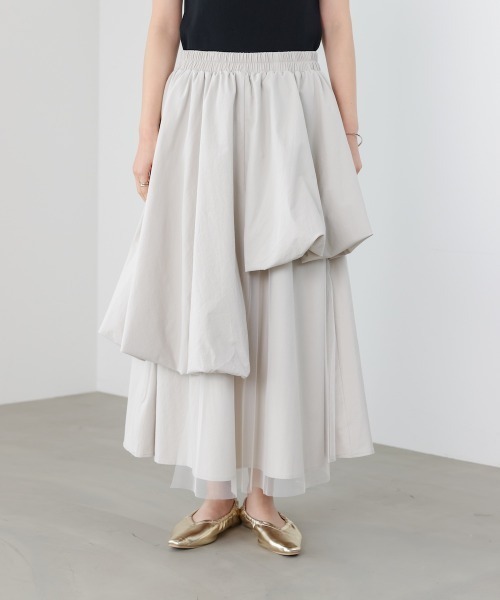 Bou Jeloud（ブージュルード）の「アシメレイヤードスカート（スカート・レディース・ブラック/アイボリー・FREE）」の10枚目の写真