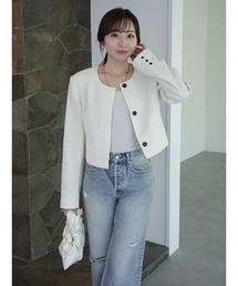 anuans | クルーコンパクトジャケット(ノーカラージャケット)