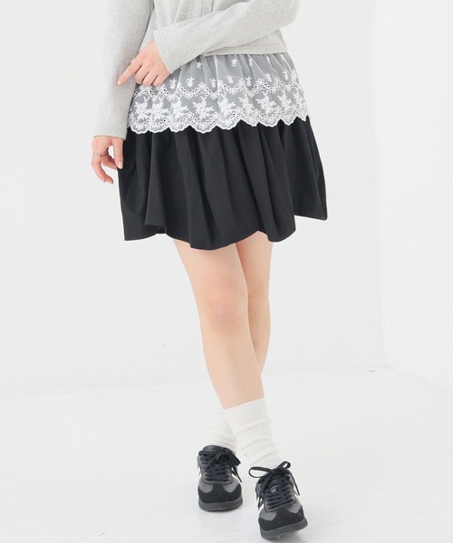 Honeys(ハニーズ)の「裏地パンツ付ミニスカート(スカート・キッズ・ブラック/ホワイト/ブラウン・S/M/L/150cm)」の3枚目の写真