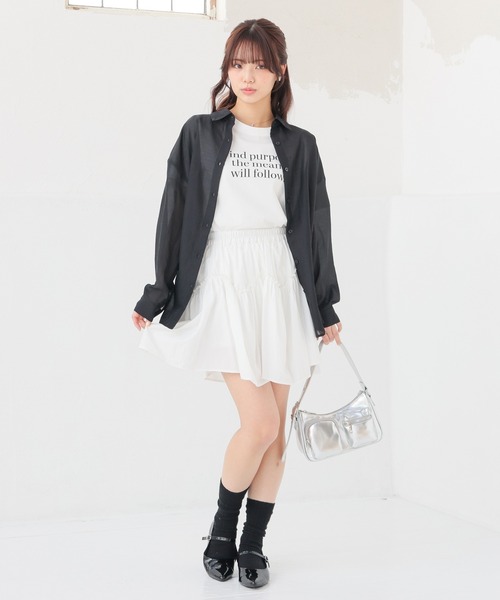 Honeys(ハニーズ)の「裏地パンツ付ミニスカート(スカート・キッズ・ブラック/ホワイト/ブラウン・S/M/L/150cm)」の4枚目の写真