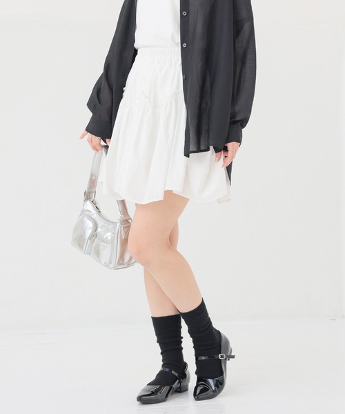 Honeys(ハニーズ)の「裏地パンツ付ミニスカート(スカート・キッズ・ブラック/ホワイト/ブラウン・S/M/L/150cm)」の7枚目の写真