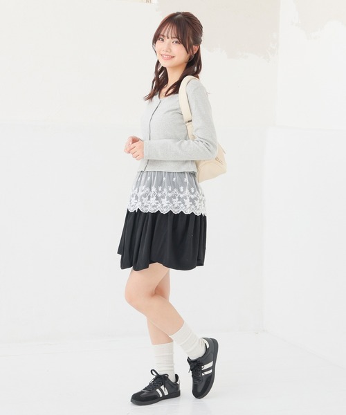 Honeys(ハニーズ)の「裏地パンツ付ミニスカート(スカート・キッズ・ブラック/ホワイト/ブラウン・S/M/L/150cm)」の11枚目の写真