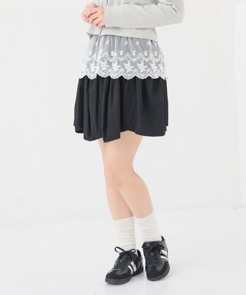 Honeys(ハニーズ)の「裏地パンツ付ミニスカート(スカート・キッズ・ブラック/ホワイト/ブラウン・S/M/L/150cm)」の14枚目の写真