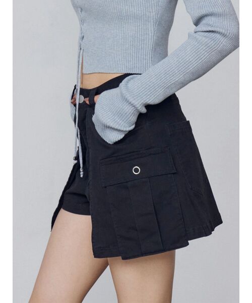 EMODA(エモダ)の「レイヤードボックススカートパンツ(スカート・レディース・ブラック/カーキ・SMALL/MEDIUM)」の7枚目の写真