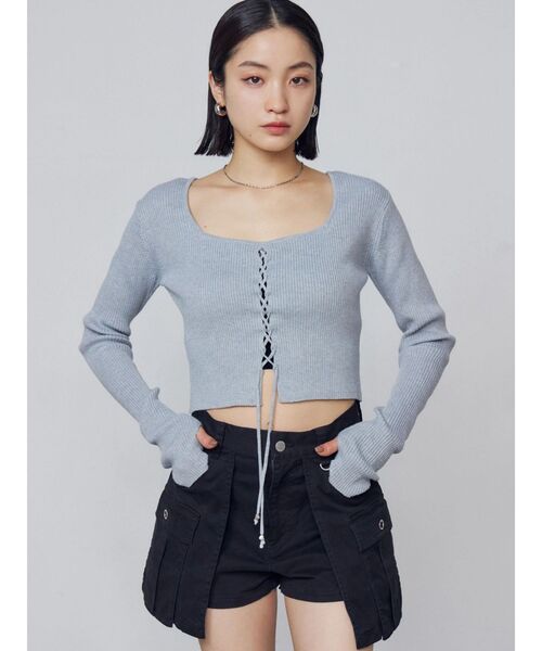 EMODA(エモダ)の「レイヤードボックススカートパンツ(スカート・レディース・ブラック/カーキ・SMALL/MEDIUM)」の9枚目の写真