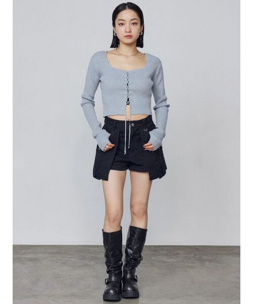 EMODA(エモダ)の「レイヤードボックススカートパンツ(スカート・レディース・ブラック/カーキ・SMALL/MEDIUM)」の12枚目の写真