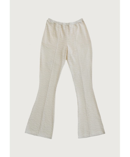 kiehtova（キエトヴァ）の「【kiehtova】LACE TEXTURE FLARE PANTS/レーステクスチャーフレアパンツ（その他パンツ・レディース・ホワイト/ブラック・FREE）」の2枚目の写真
