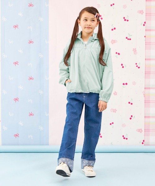 trois lapins kp（トロワラパンケーピー）の「【Trois Lapins】 タフタ ブルゾン（ブルゾン・キッズ・ネイビー/ミント・140cm/150cm/160cm/130cm/120cm）」の3枚目の写真