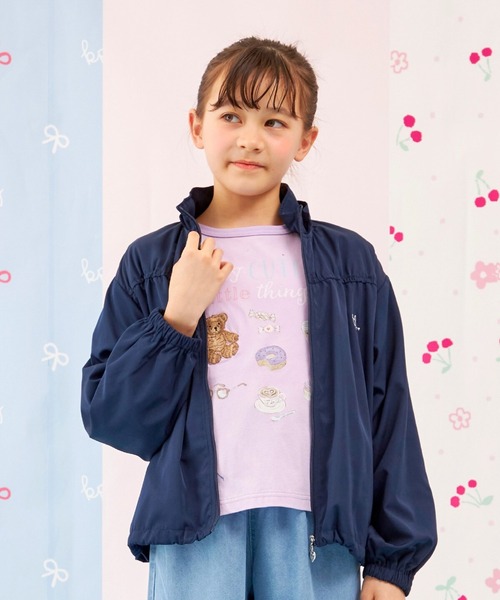 trois lapins kp（トロワラパンケーピー）の「【Trois Lapins】 タフタ ブルゾン（ブルゾン・キッズ・ネイビー/ミント・140cm/150cm/160cm/130cm/120cm）」の9枚目の写真