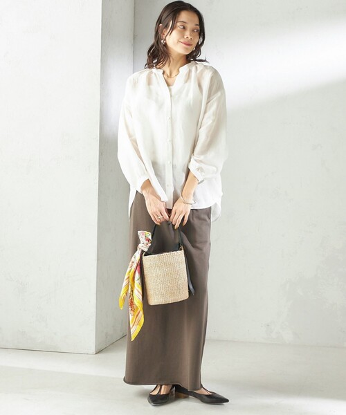 SLOANE(スローン)の「【SHIPS別注】SLOANE:〈手洗い可能〉マキシ丈 スカート(スカート・レディース・ブラウン/ネイビー・ONE SIZE)」の9枚目の写真