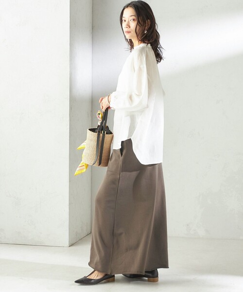 SLOANE(スローン)の「【SHIPS別注】SLOANE:〈手洗い可能〉マキシ丈 スカート(スカート・レディース・ブラウン/ネイビー・ONE SIZE)」の10枚目の写真