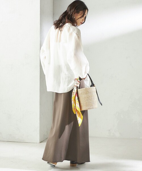 SLOANE(スローン)の「【SHIPS別注】SLOANE:〈手洗い可能〉マキシ丈 スカート(スカート・レディース・ブラウン/ネイビー・ONE SIZE)」の11枚目の写真