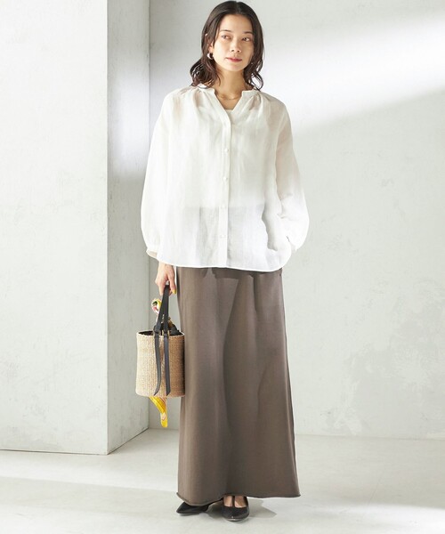 SLOANE(スローン)の「【SHIPS別注】SLOANE:〈手洗い可能〉マキシ丈 スカート(スカート・レディース・ブラウン/ネイビー・ONE SIZE)」の12枚目の写真