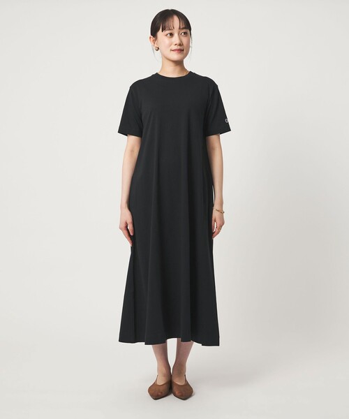 Champion（チャンピオン）の「【別注】＜Champion＞ショートスリーブ フレア Tシャツ ワンピース（ワンピース・レディース・ブラック/ネイビー/ナチュラル・FREE）」の13枚目の写真